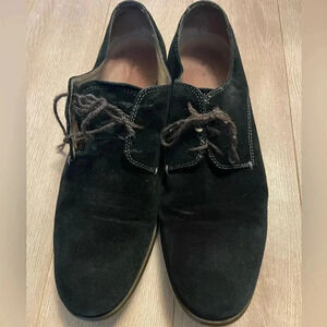 JOHN VARVATOS BLACK SUEDE & LEATHER CASUAL DRESS LACES SHOES Oxford Sz 11 M
